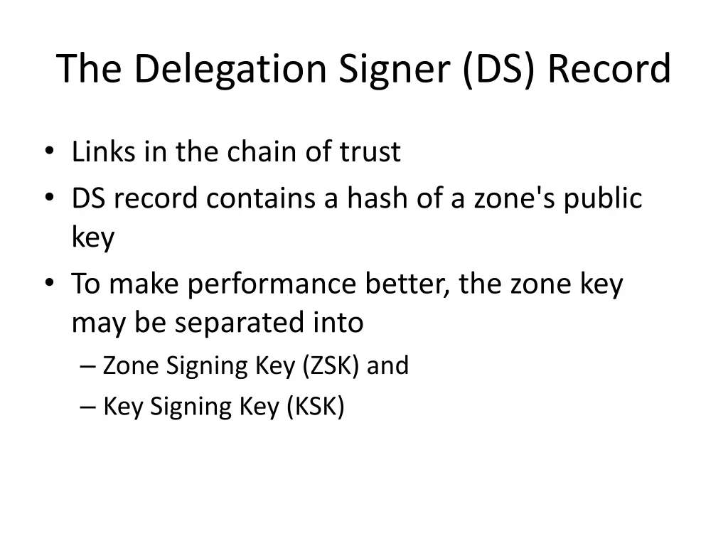 the delegation signer ds record