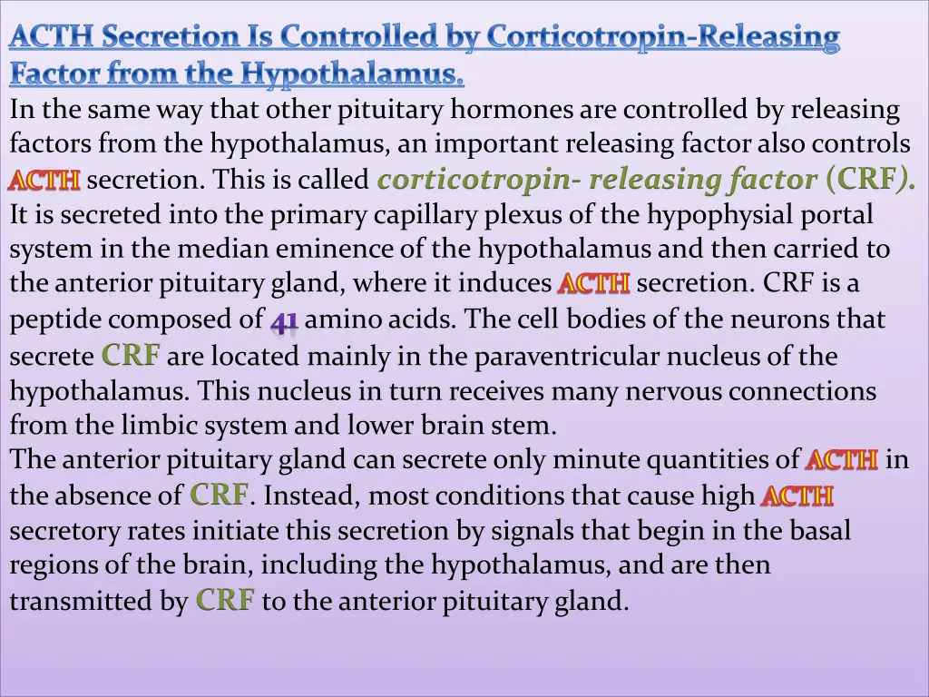 acth secretion is controlled by corticotropin