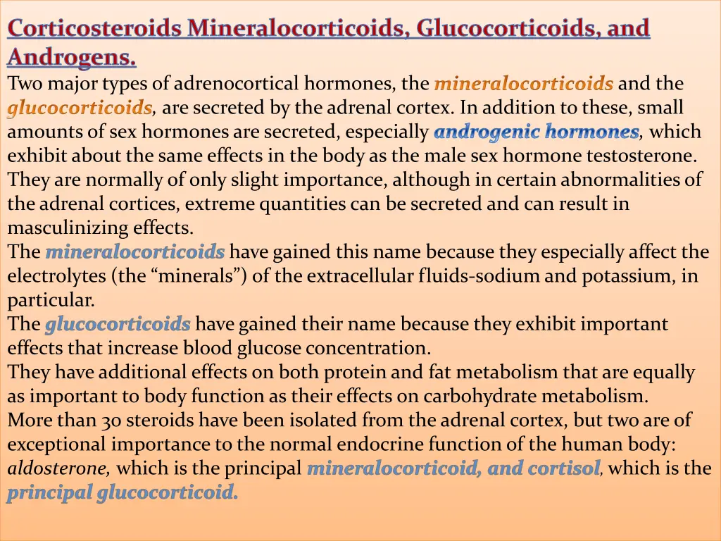 corticosteroids mineralocorticoids