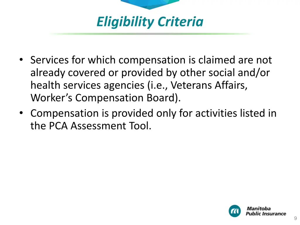 eligibility criteria 1