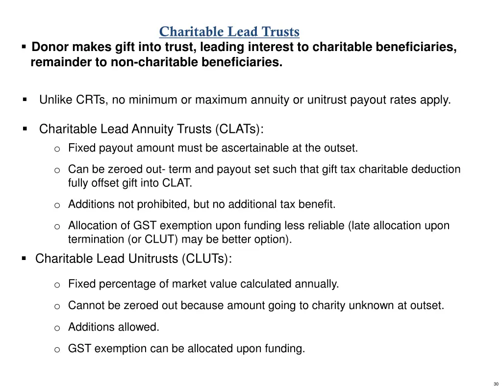 charitable lead trusts