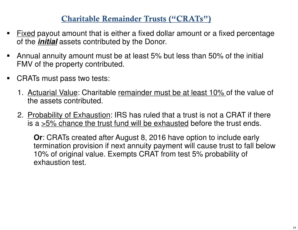 charitable remainder trusts crats