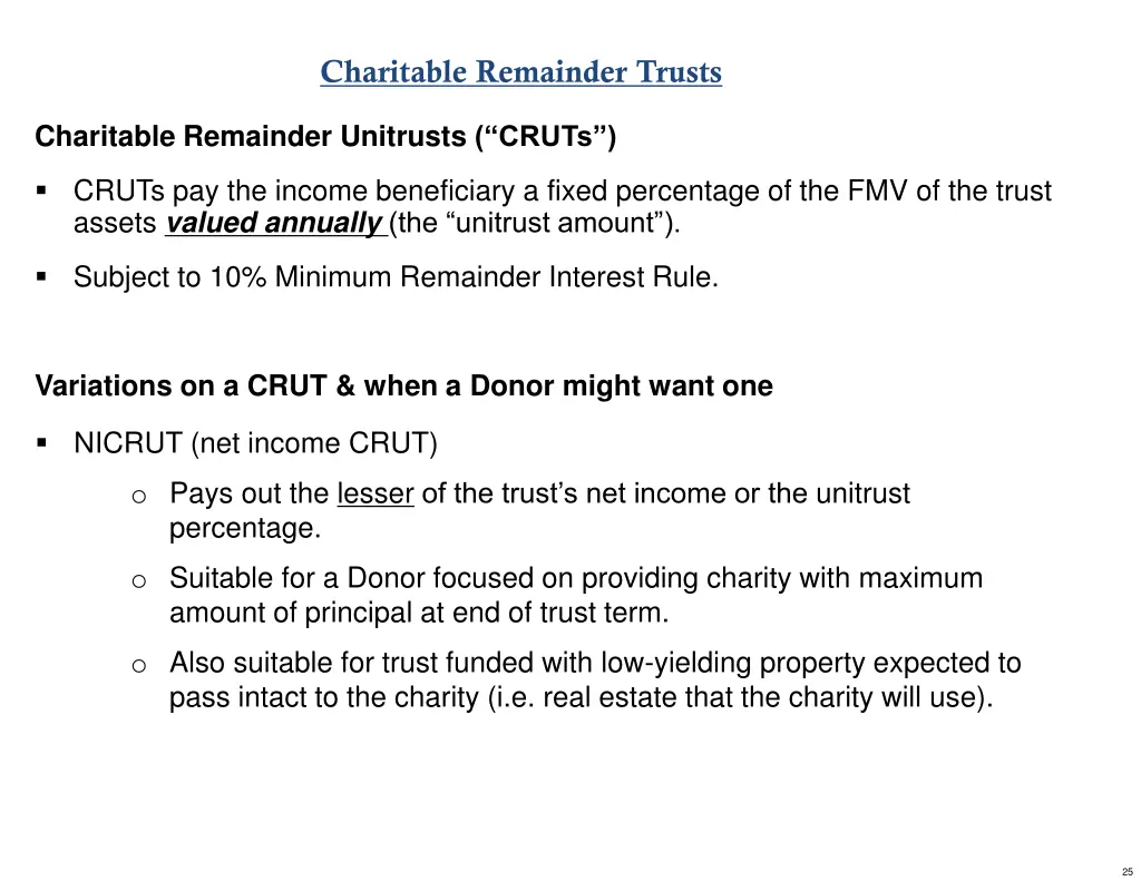 charitable remainder trusts