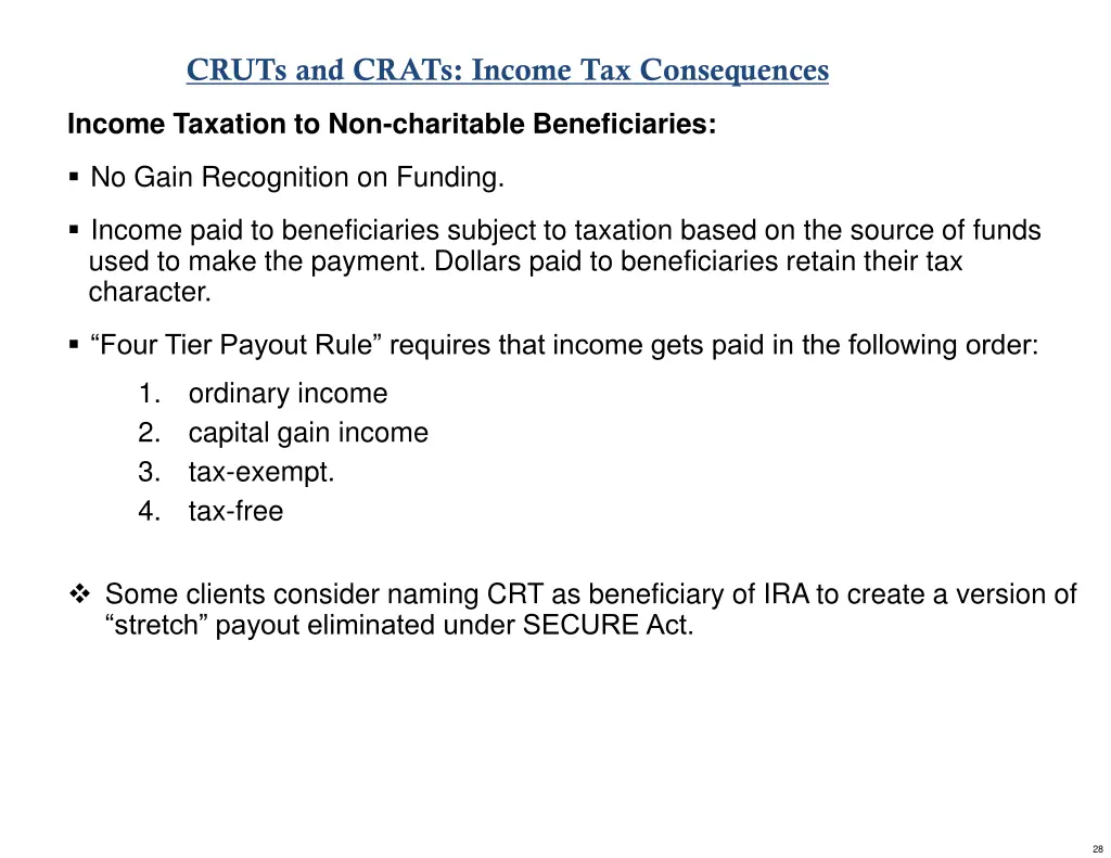cruts and crats income tax consequences 1