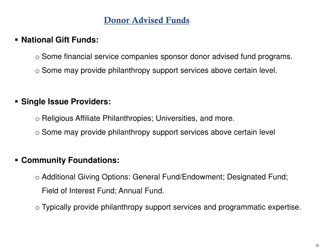 donor advised funds 1