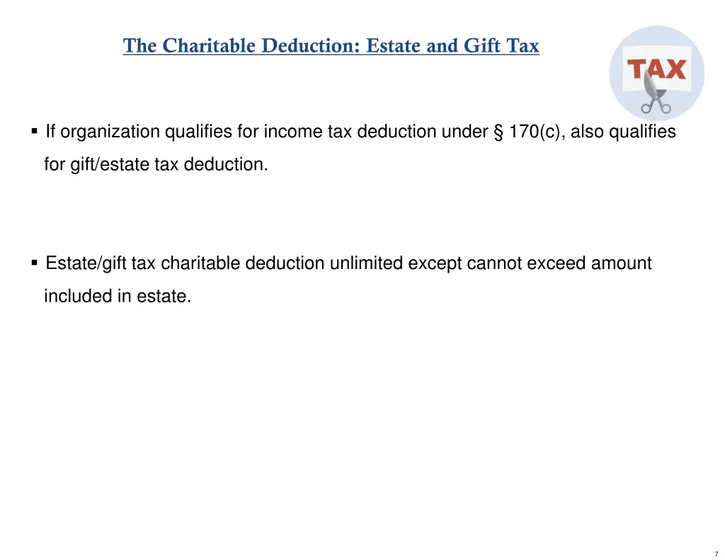 the charitable deduction estate and gift tax