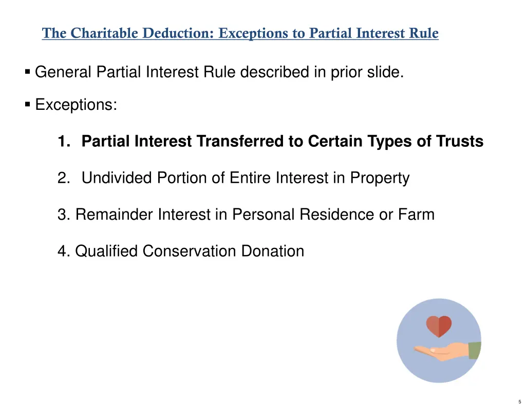 the charitable deduction exceptions to partial