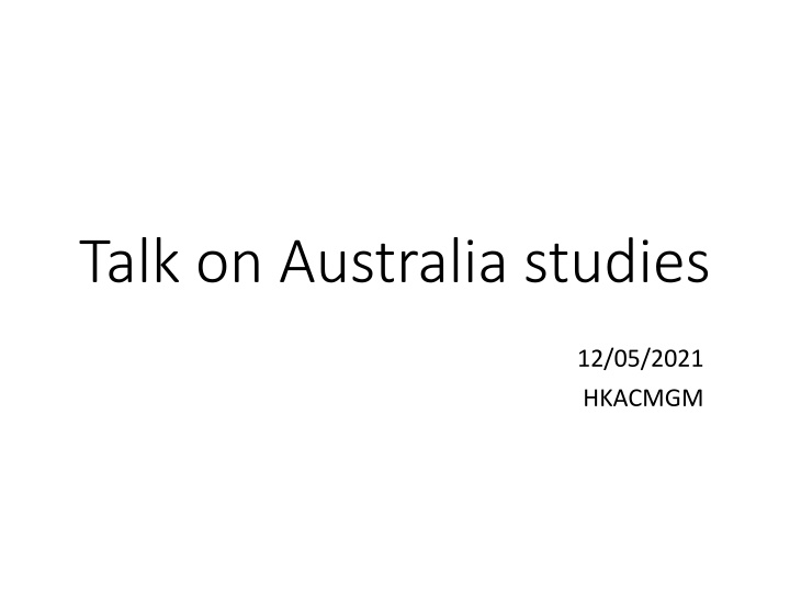 talk on australia studies