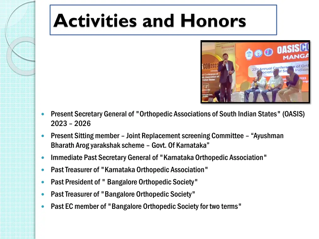 activities and honors