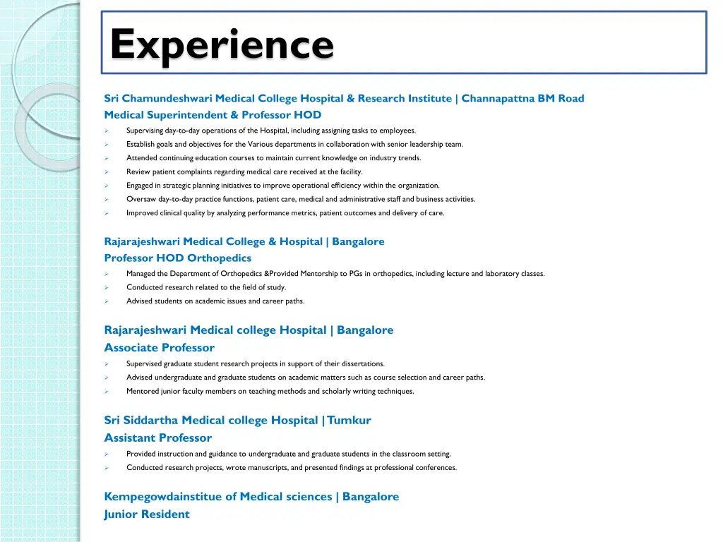 experience