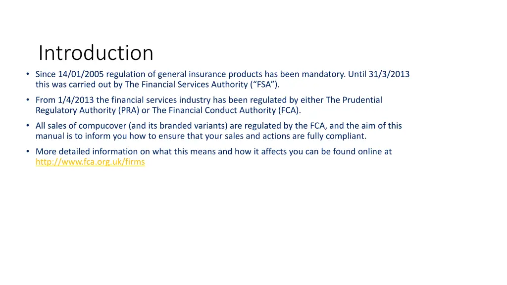introduction since 14 01 2005 regulation