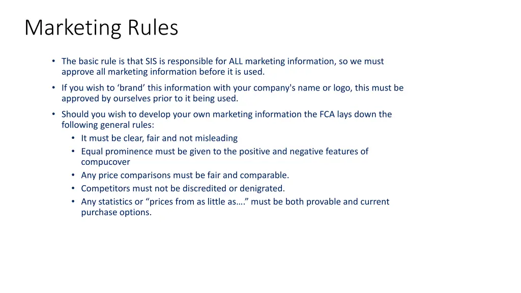 marketing rules