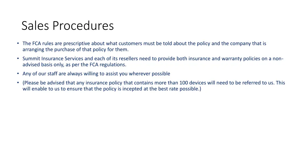 sales procedures