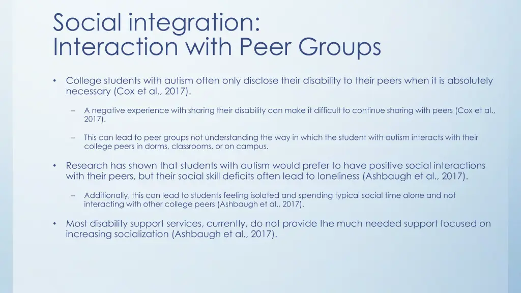 social integration interaction with peer groups