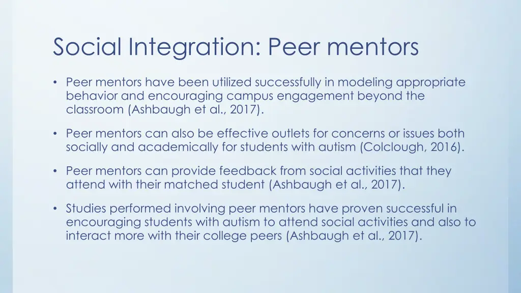 social integration peer mentors