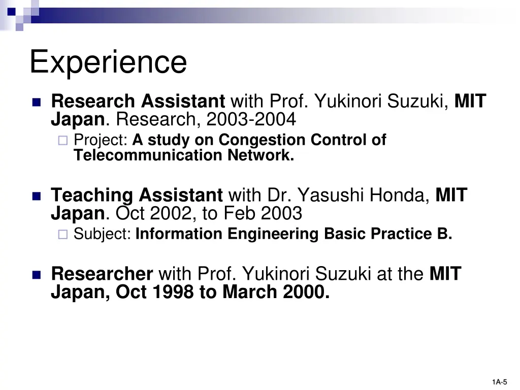 experience 2