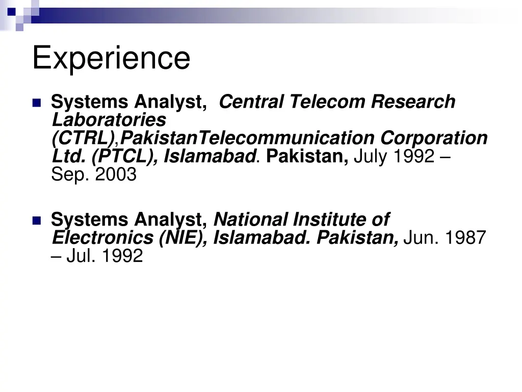 experience 3
