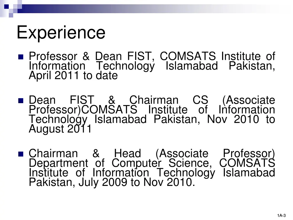 experience
