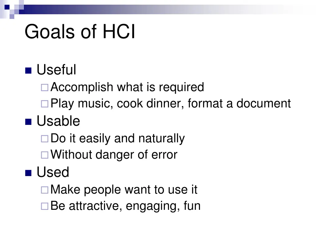 goals of hci