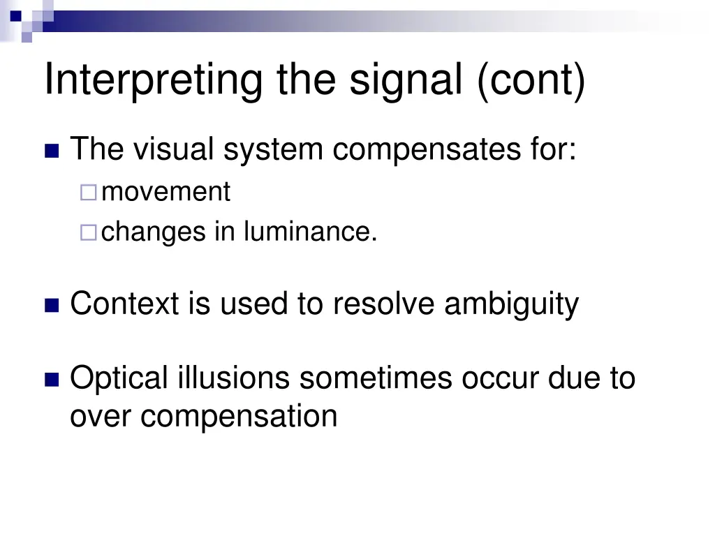 interpreting the signal cont 1