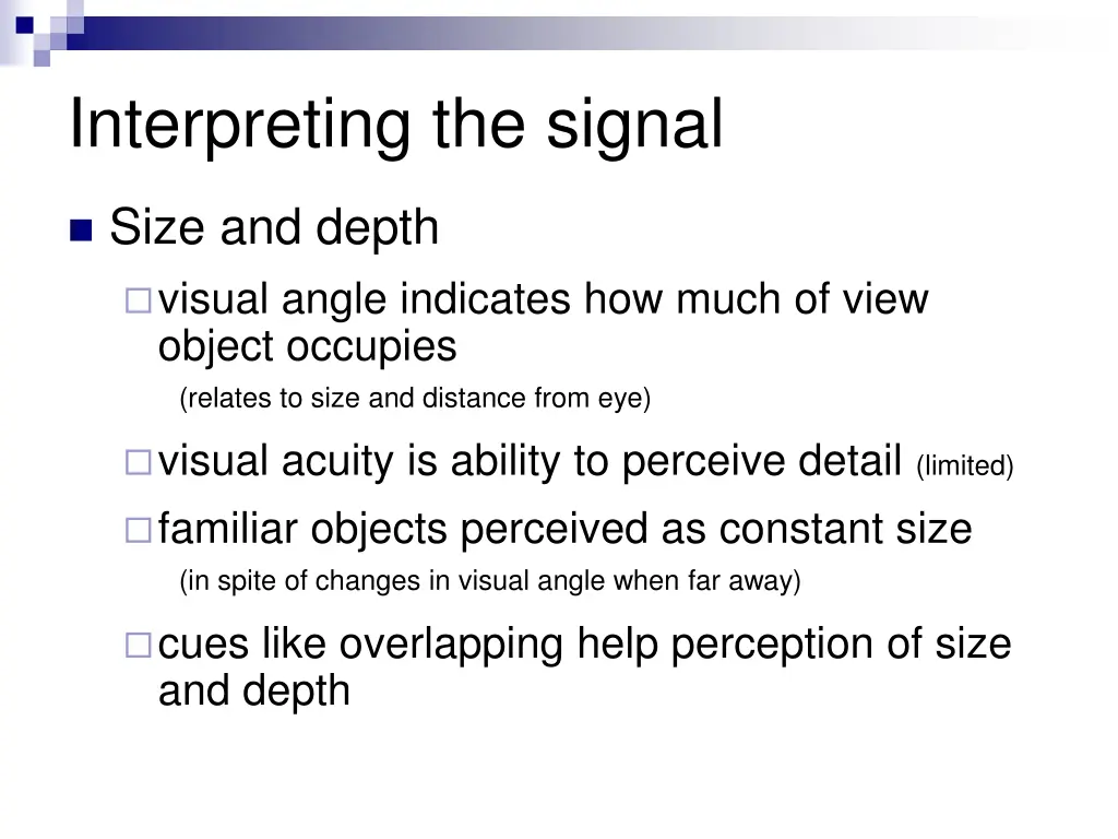 interpreting the signal