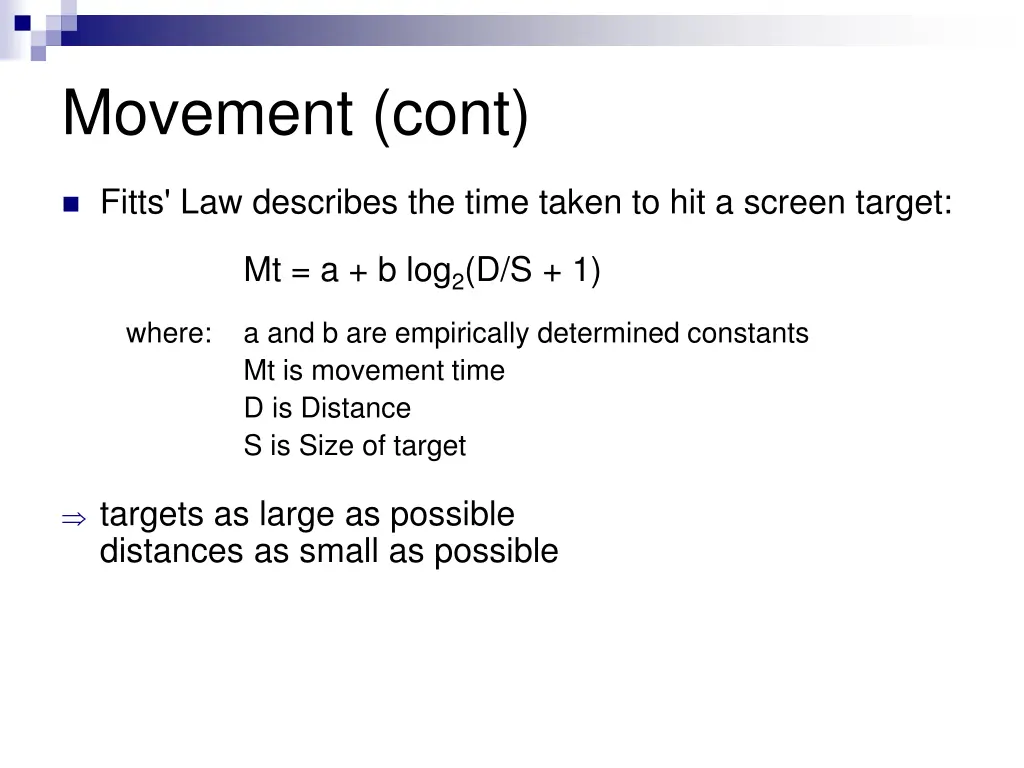 movement cont
