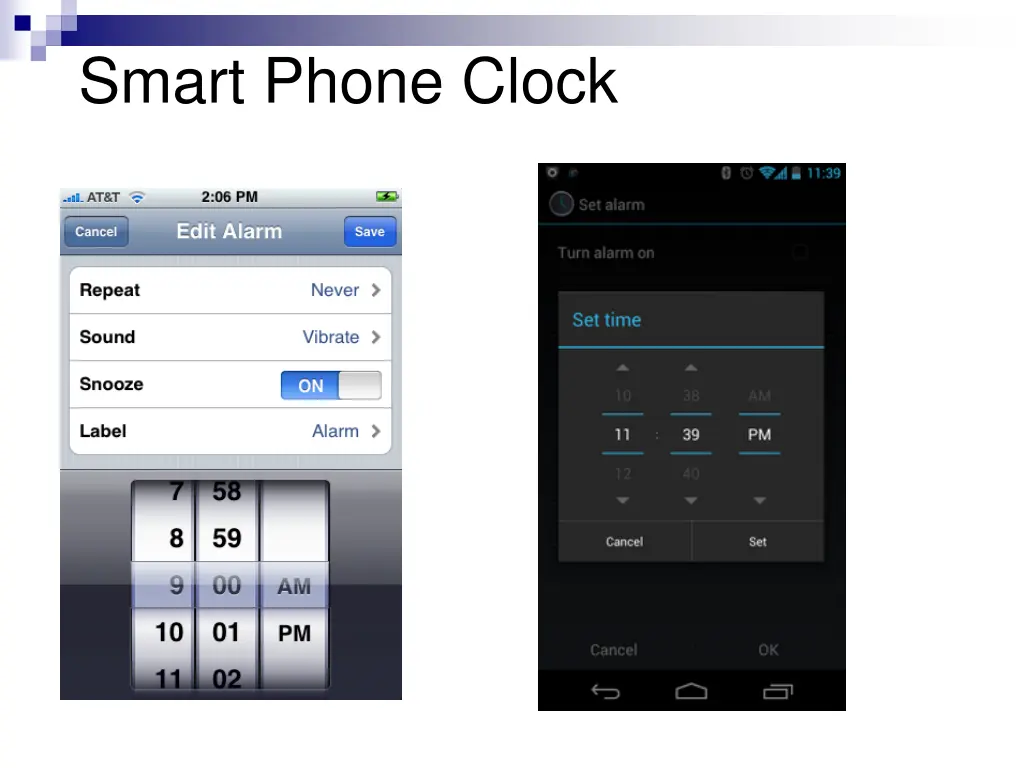 smart phone clock