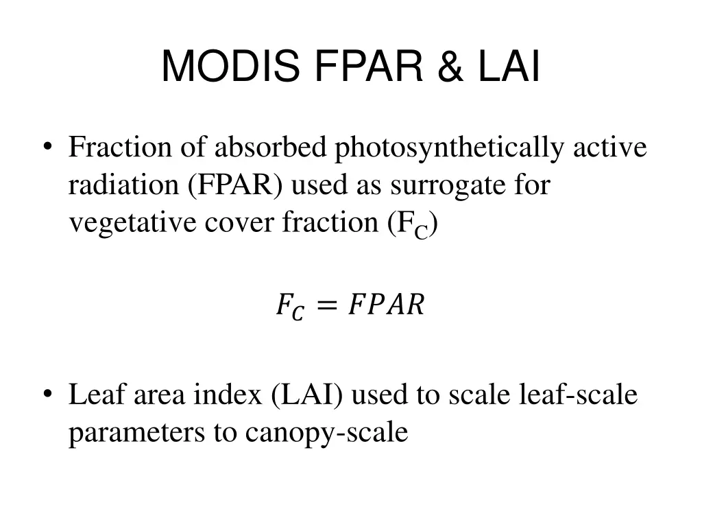 modis fpar lai