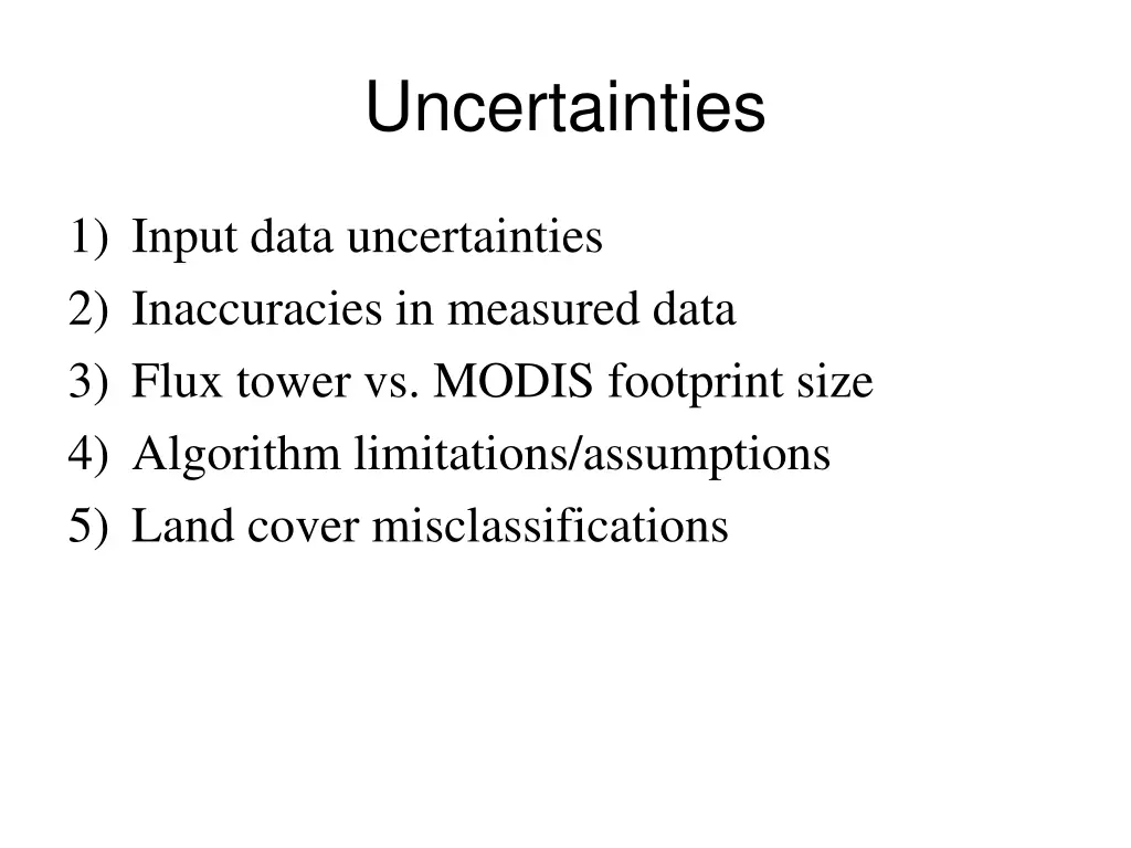 uncertainties