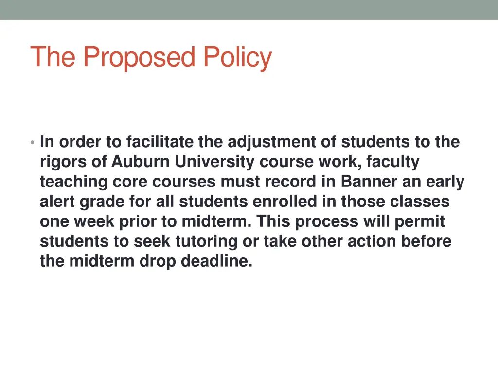 the proposed policy