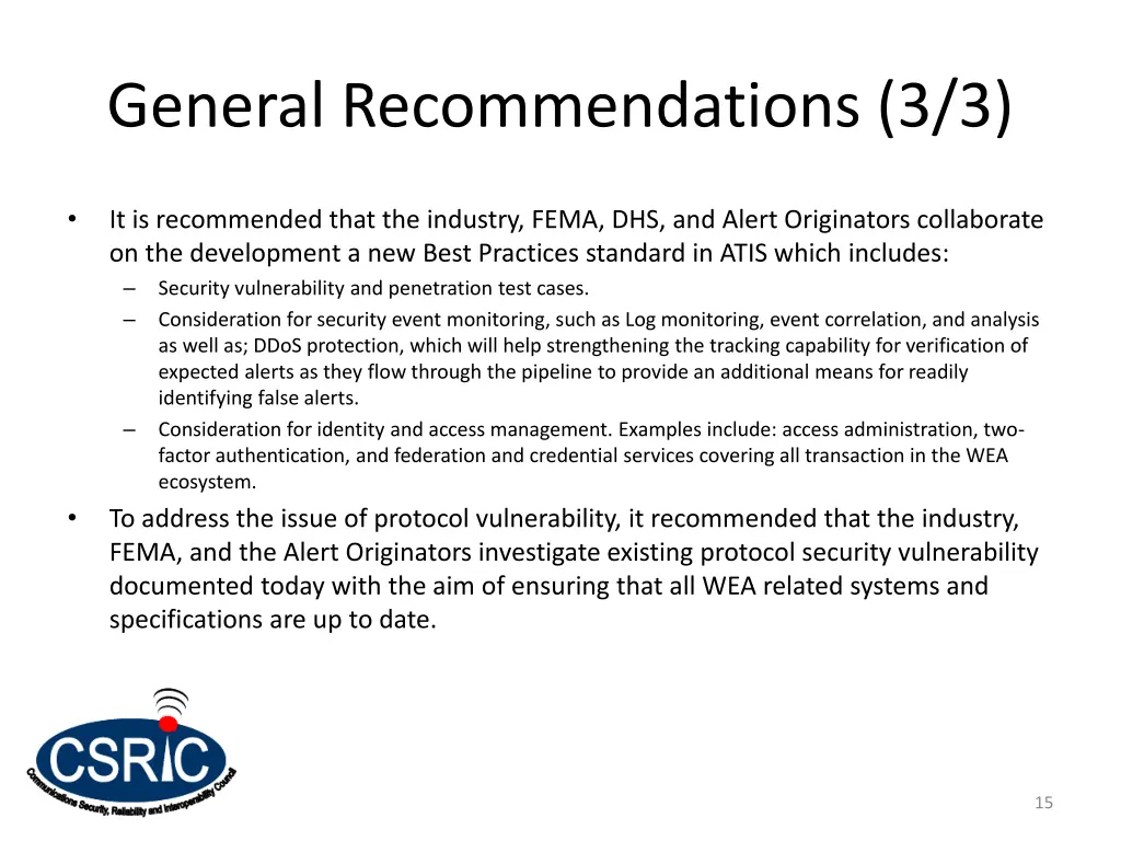 general recommendations 3 3