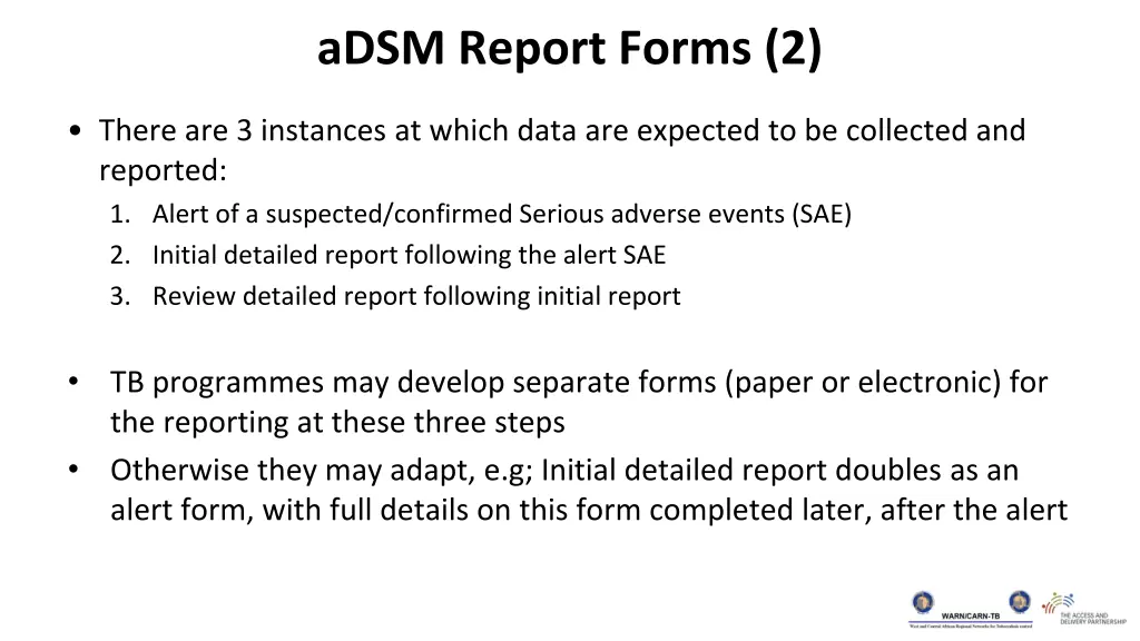 adsm report forms 2