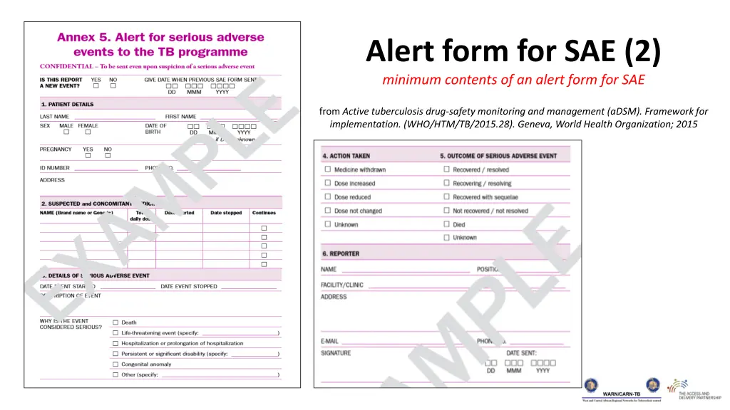 alert form for sae 2 minimum contents of an alert
