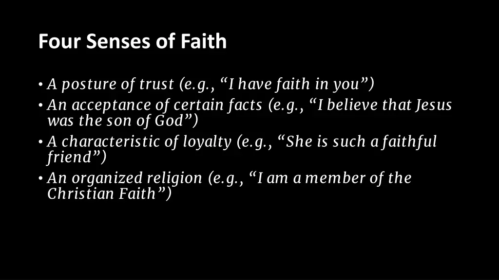 four senses of faith