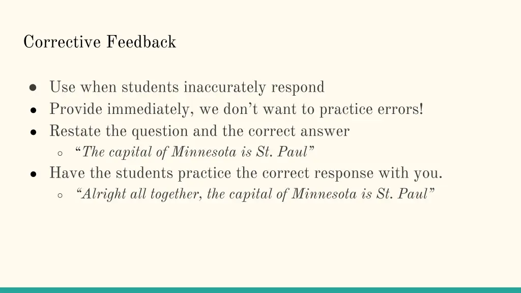 corrective feedback