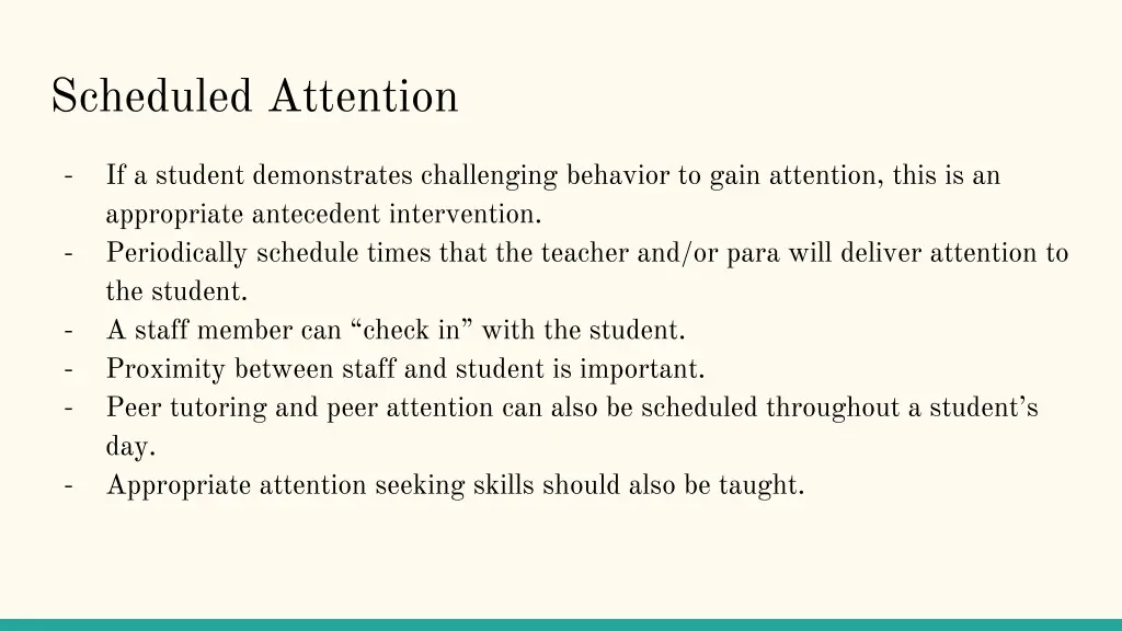 scheduled attention