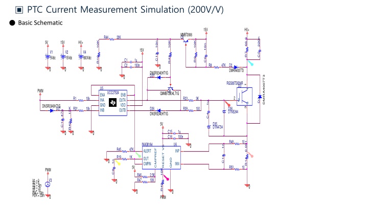 ptc current measurement simulation 200v v basic