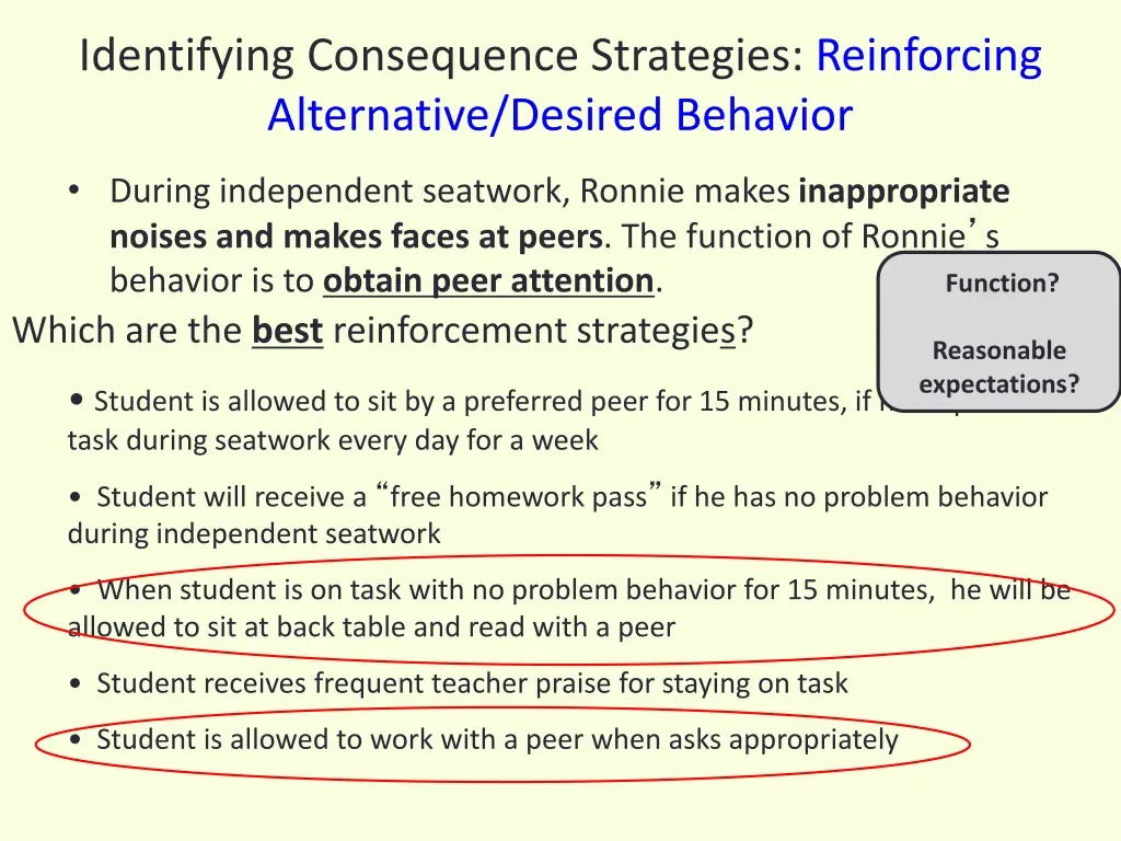 identifying consequence strategies reinforcing