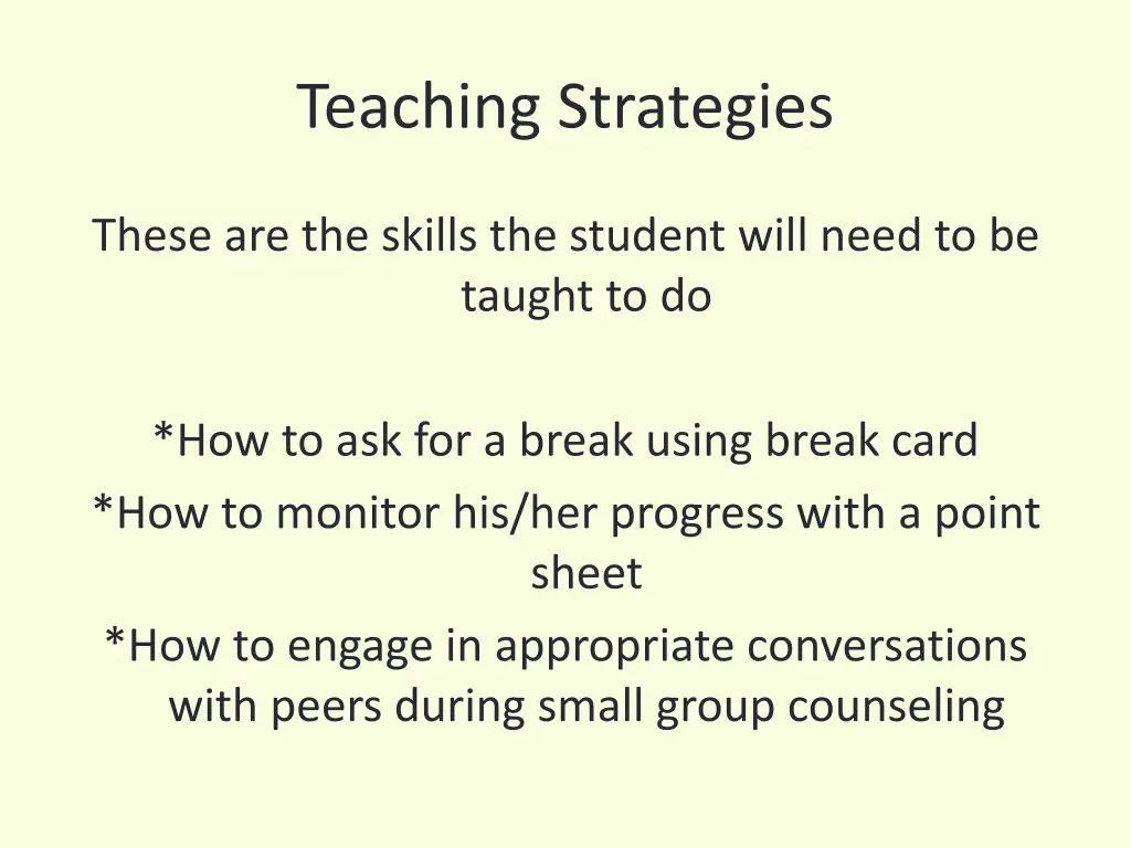 teaching strategies