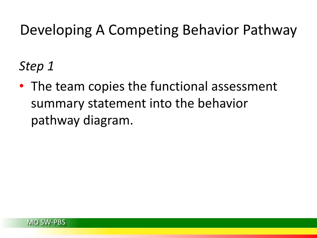 developing a competing behavior pathway 1