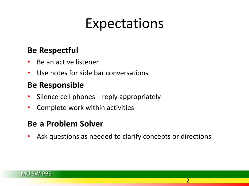expectations