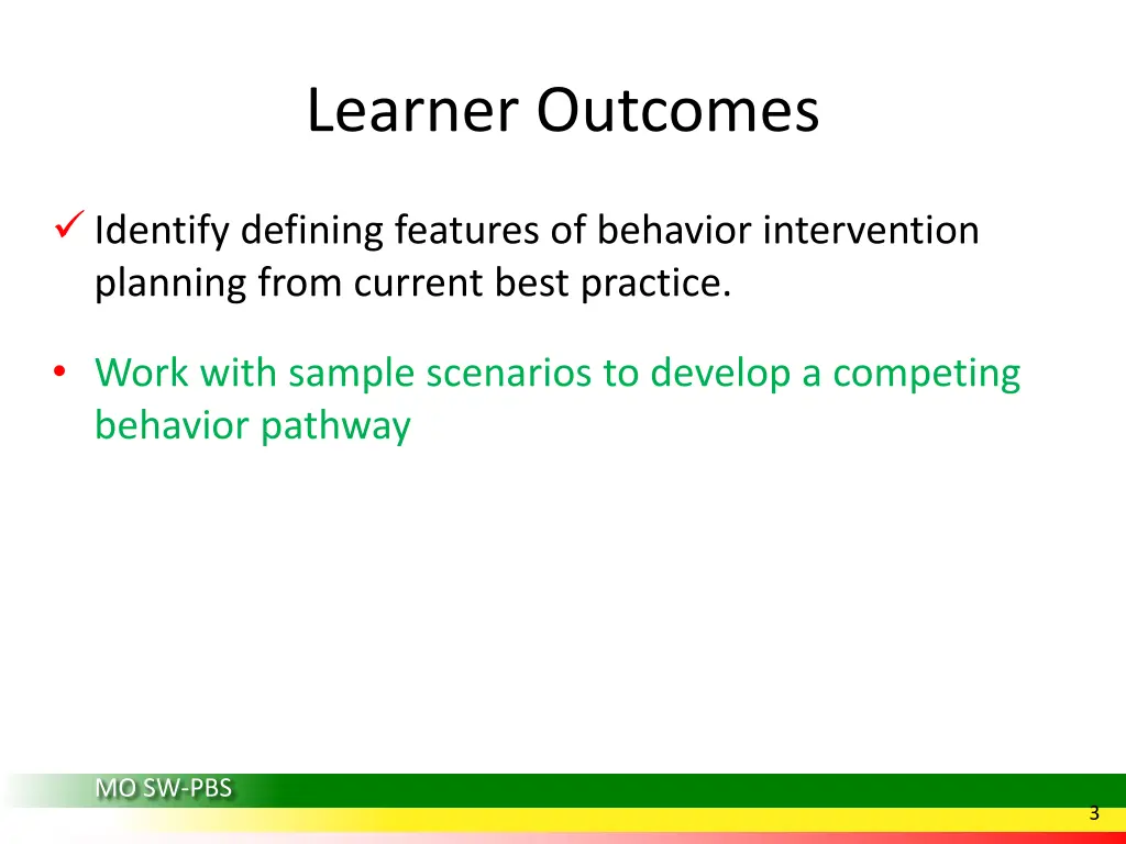learner outcomes 1