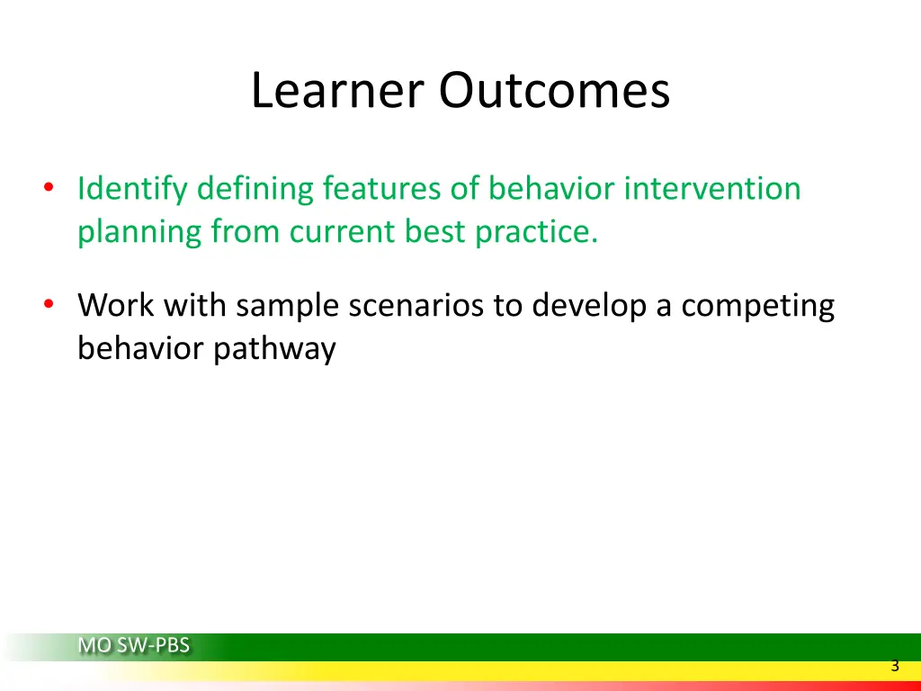 learner outcomes