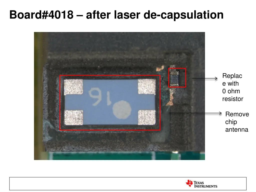 board 4018 after laser de capsulation