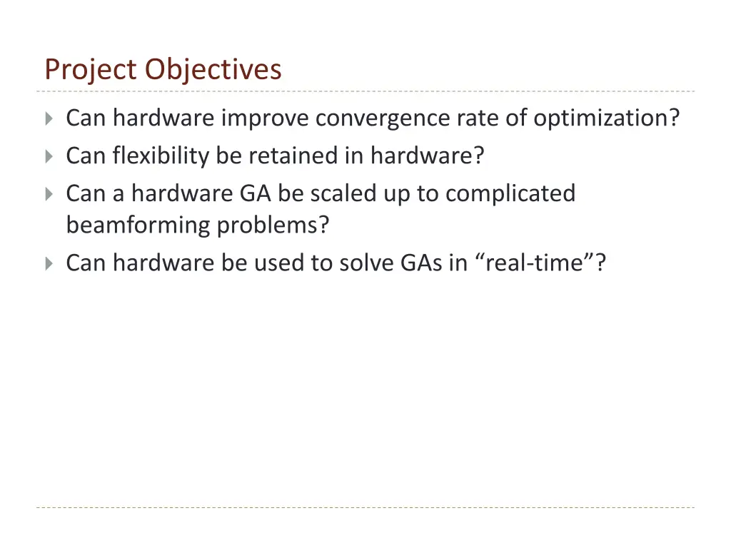 project objectives 1