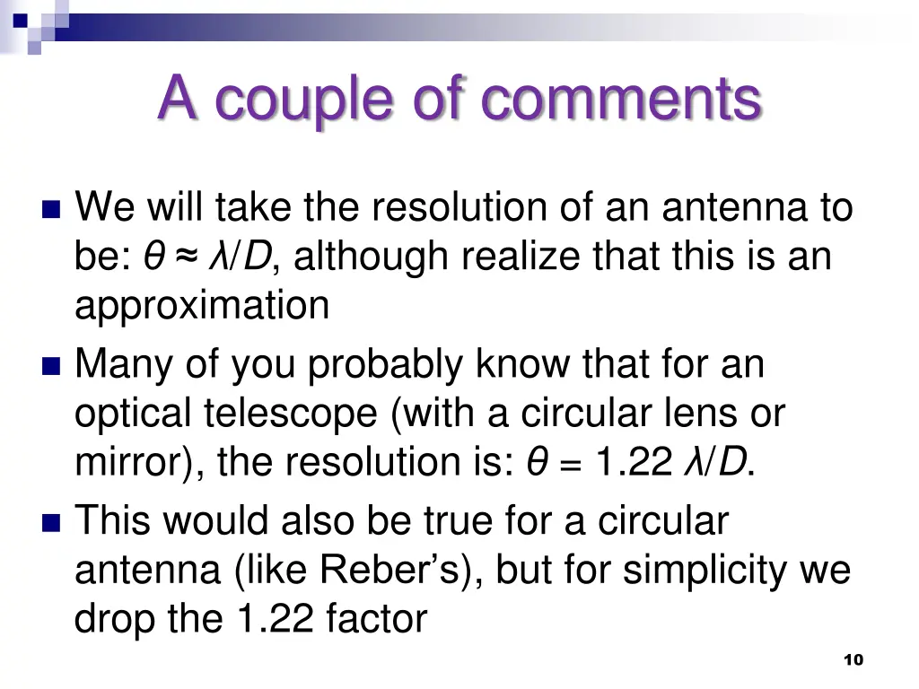 a couple of comments