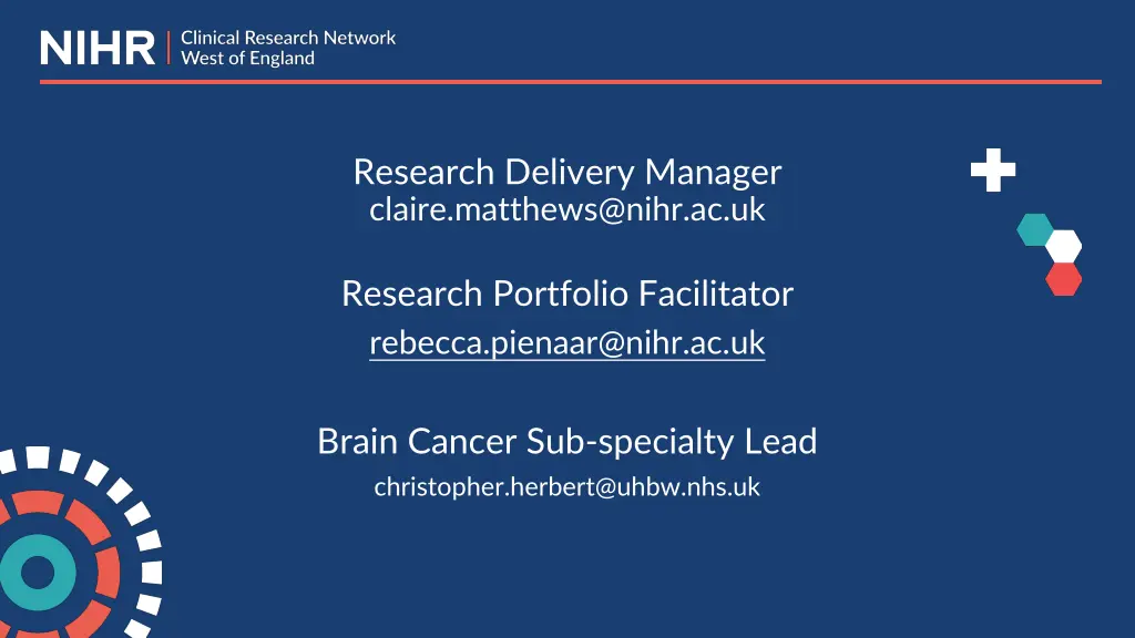 research delivery manager claire matthews@nihr