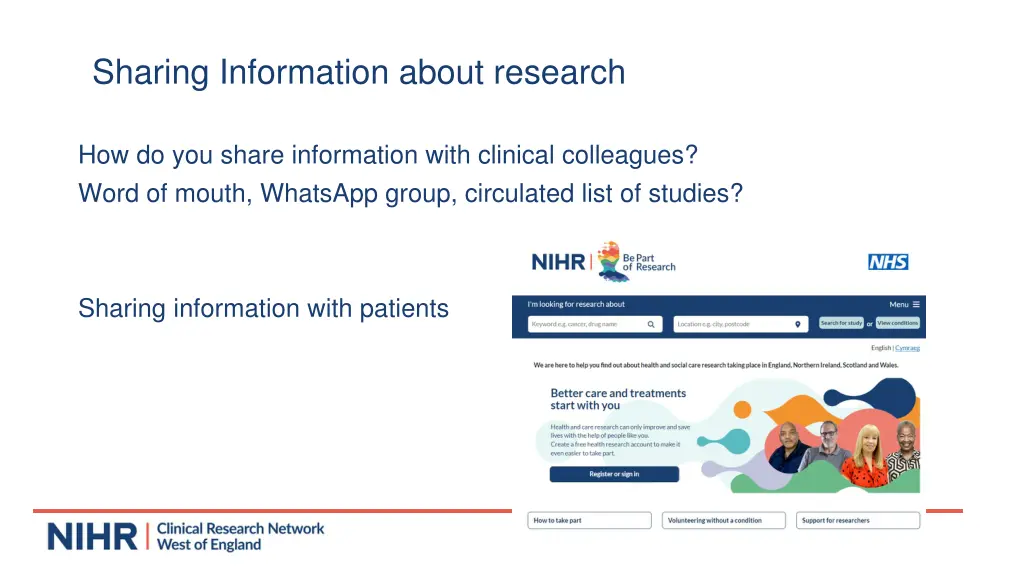 sharing information about research