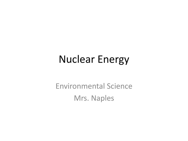 nuclear energy