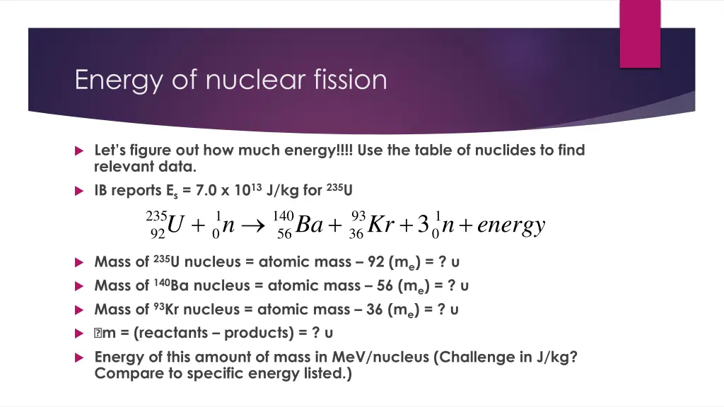 energy of nuclear fission